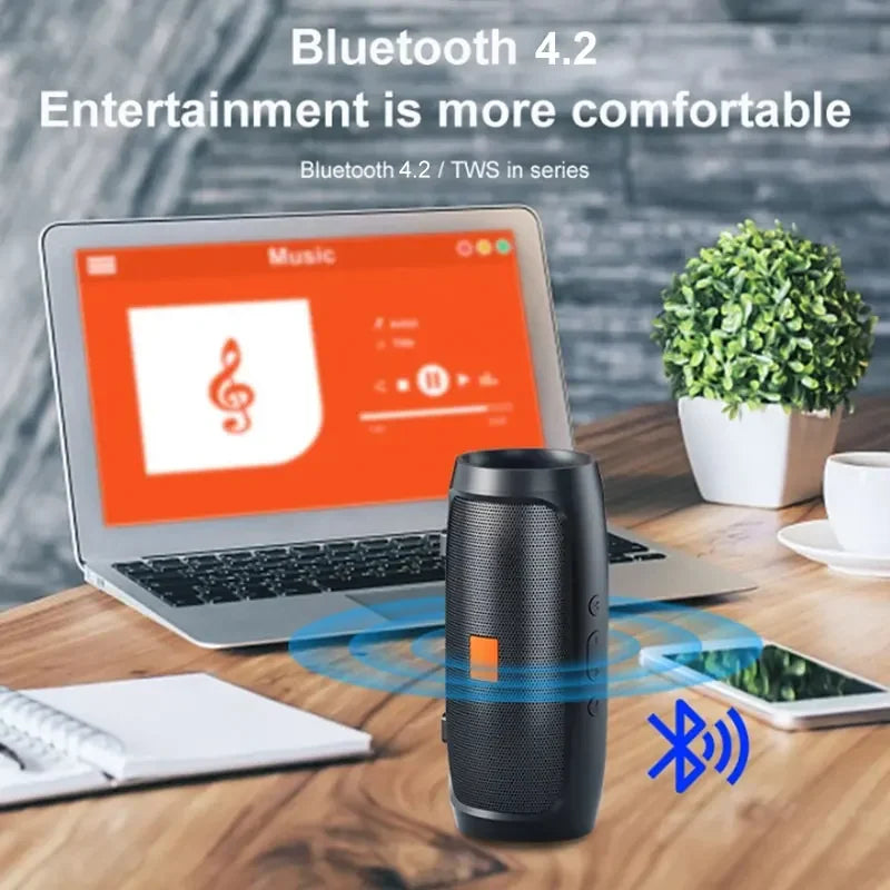 Alto-falante Bluetooth Portátil com Subwoofer, TF/USB, FM e Transmissão de Voz - Som Estéreo Duplo para Uso Externo