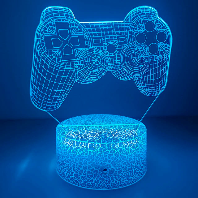 Luminária 3D LED para Quarto Gamer – Luz Noturna Criativa e Presente Perfeito